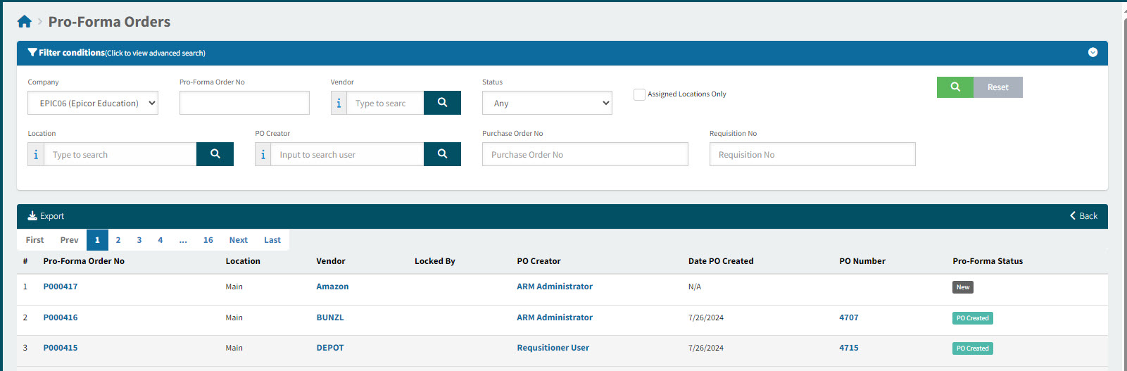 ProFormaOrdersPage
