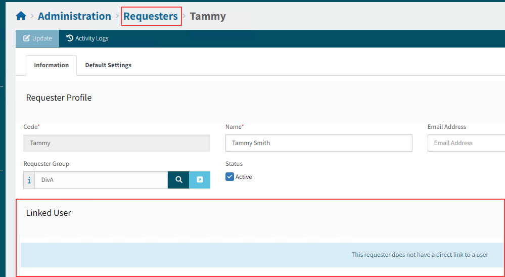 RequesterNotLinked