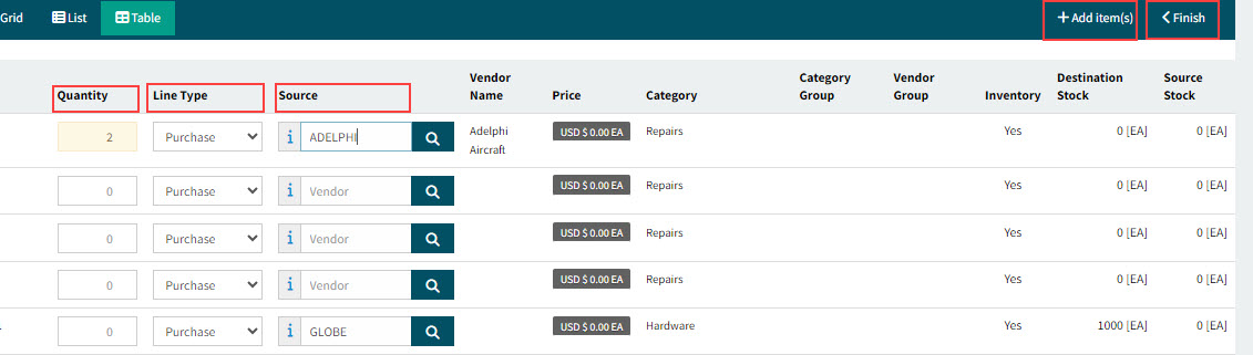 AddItemsFromCatalogue