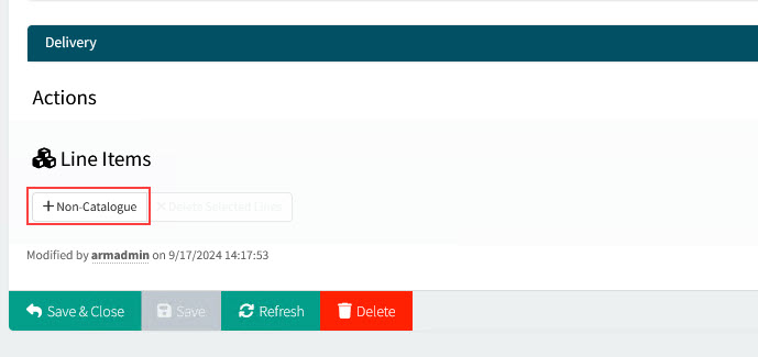 AddNonCatalogueToBlanketOrder