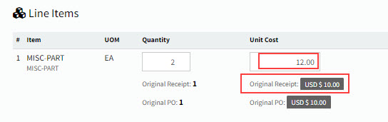 CompareUnitCostOnAPInvoiceLine