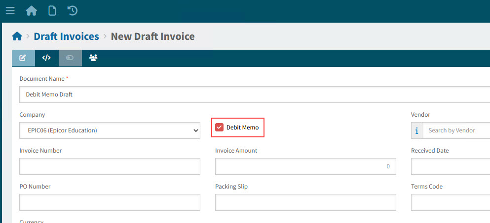 DebitMemoDraft