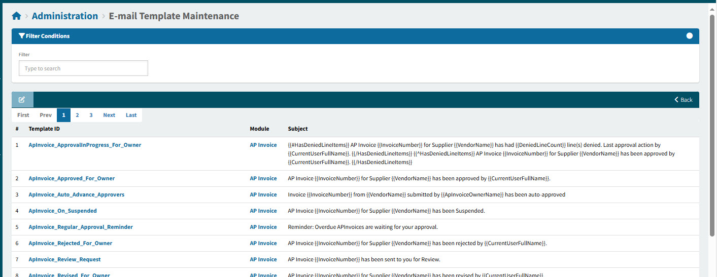 EmailTemplateMaintPage
