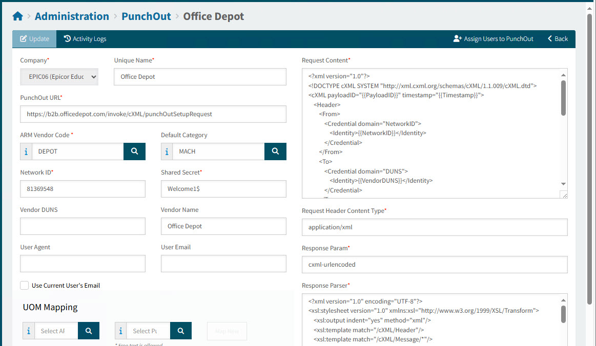 ExamplePunchOutConfig