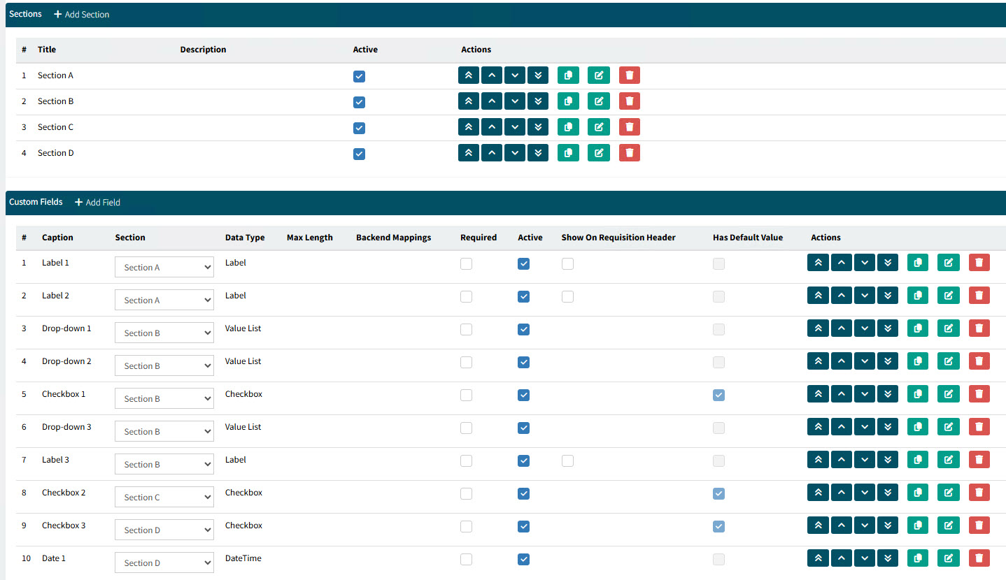 ExampleSectionsAndFields
