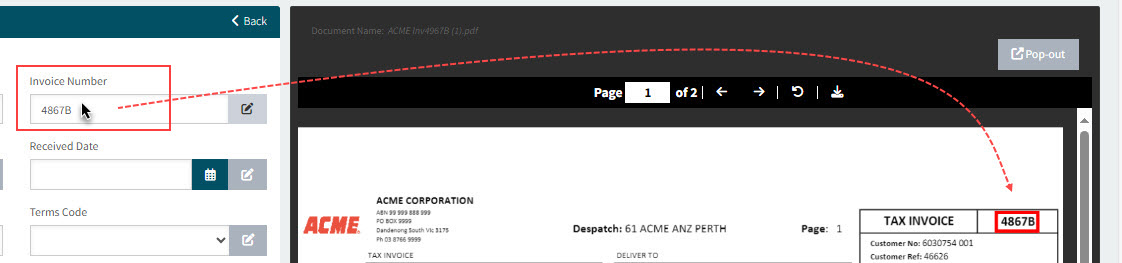 HoverOverInvoiceNumberMagnified