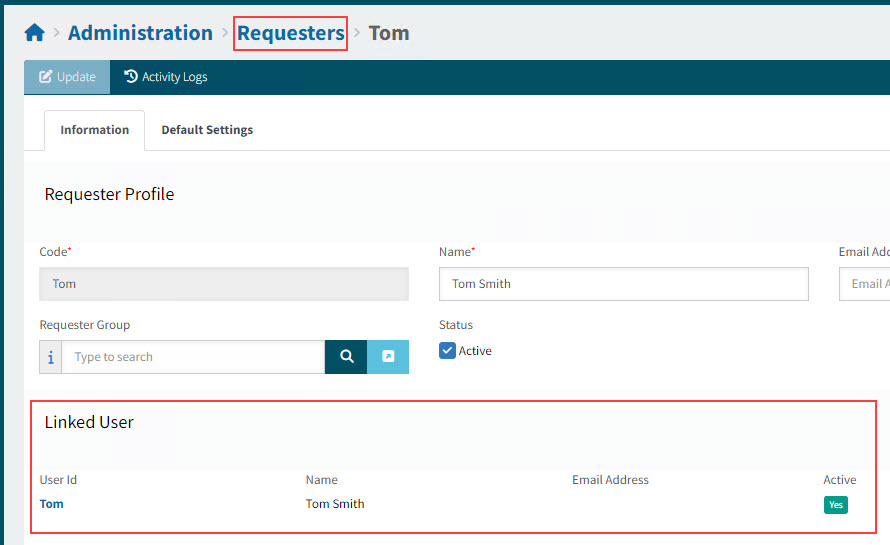 LinkedUserFromRequesterPage