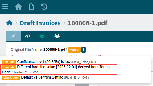 MismatchTermsCodeNotIgnored