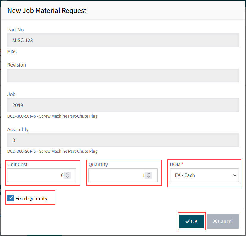 NewJobMaterialRequest