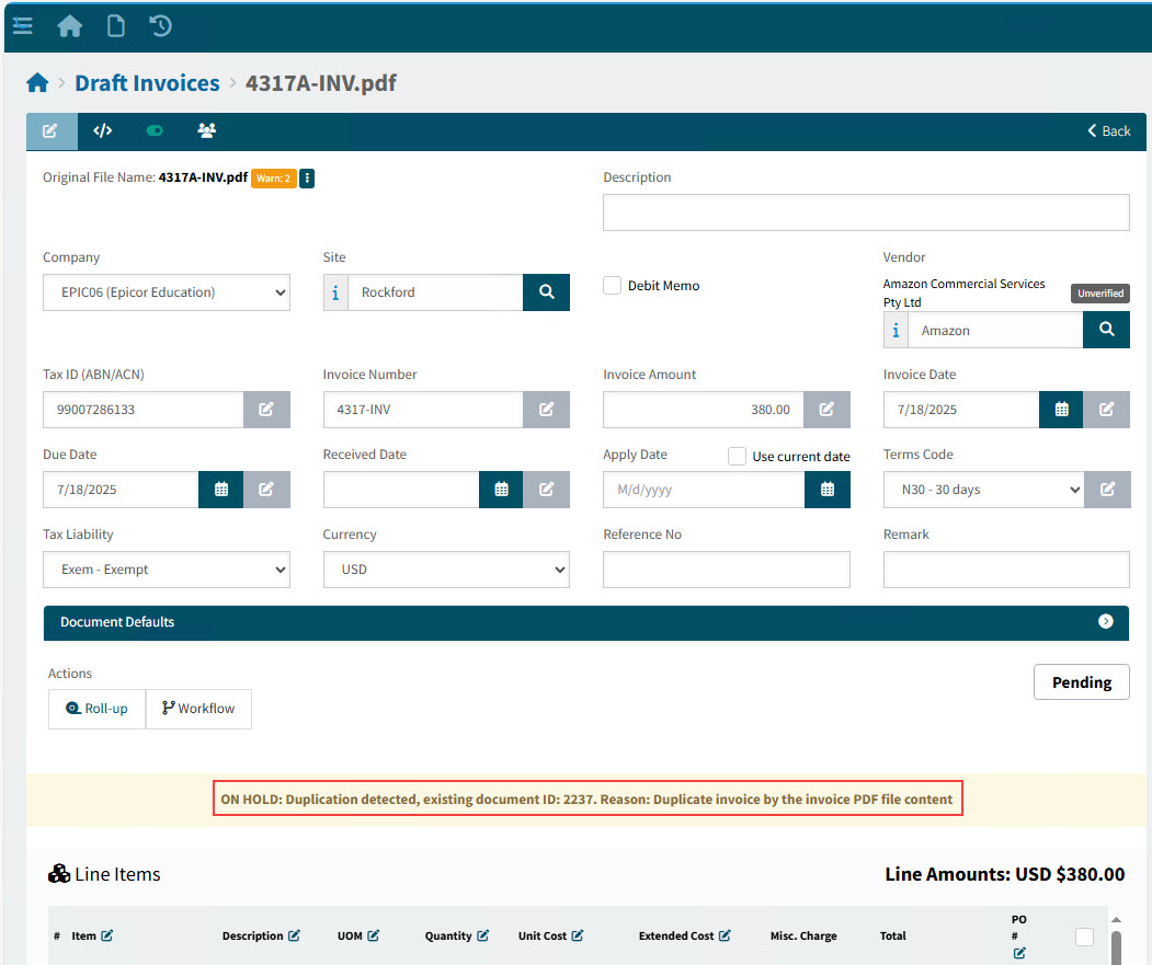 OnHoldDraftInvoice252