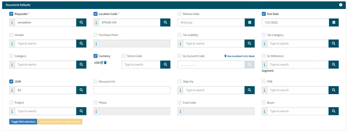 RequisitionDefaults252