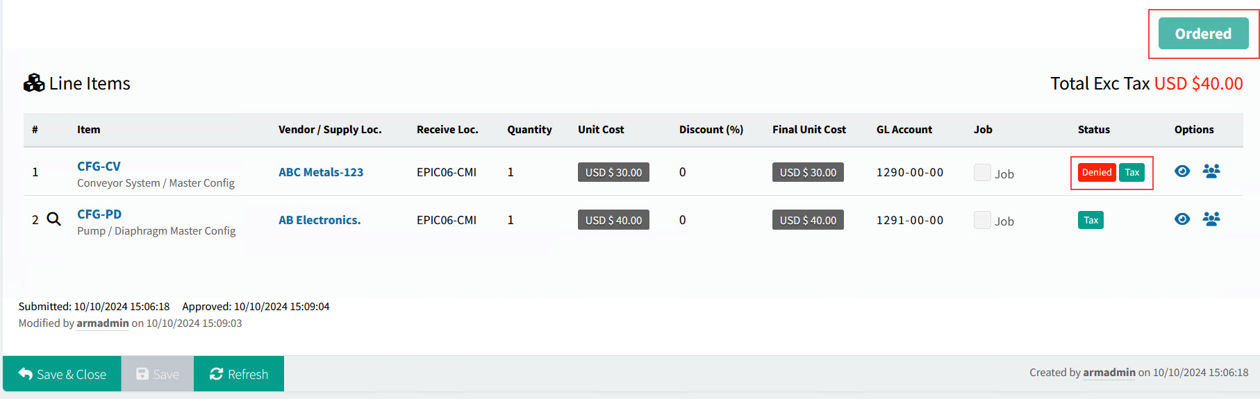 RequisitionOrderedWithDeniedLIne