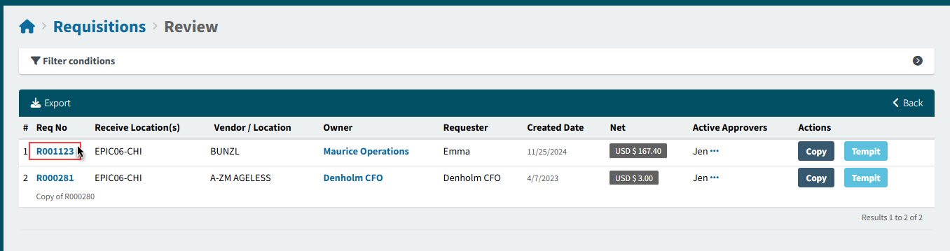 RequisitionsReviewPage