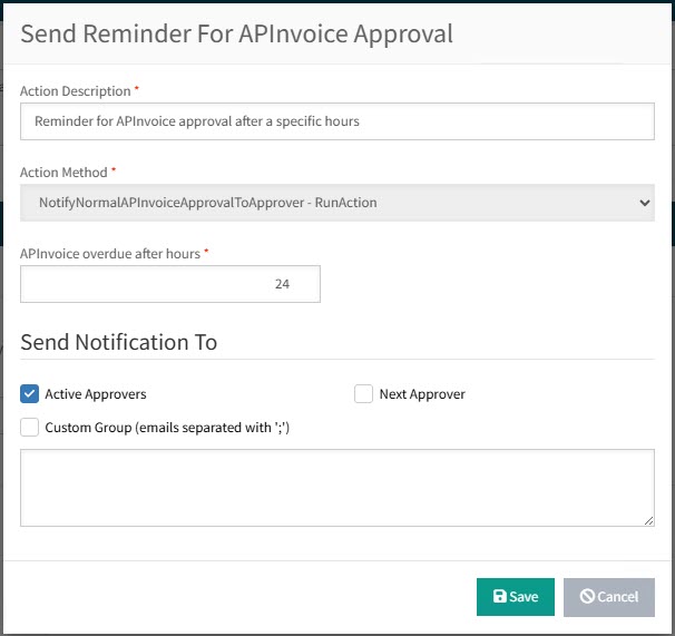 SetReminderForAPInvoiceApproval