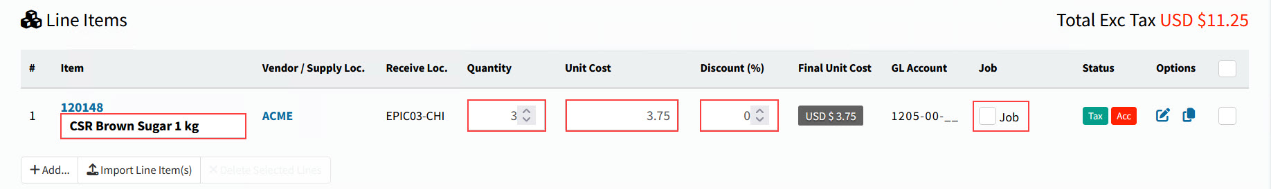 StandingOrderLineItems