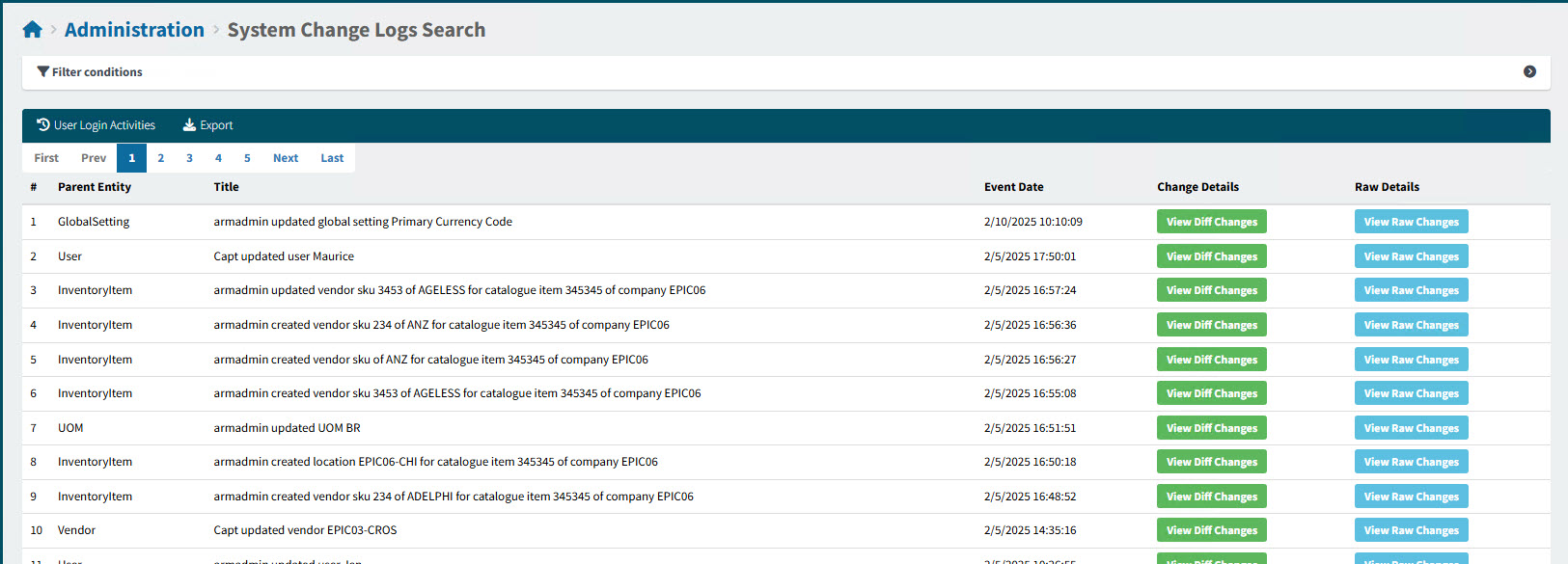 SystemChangeLogSearch