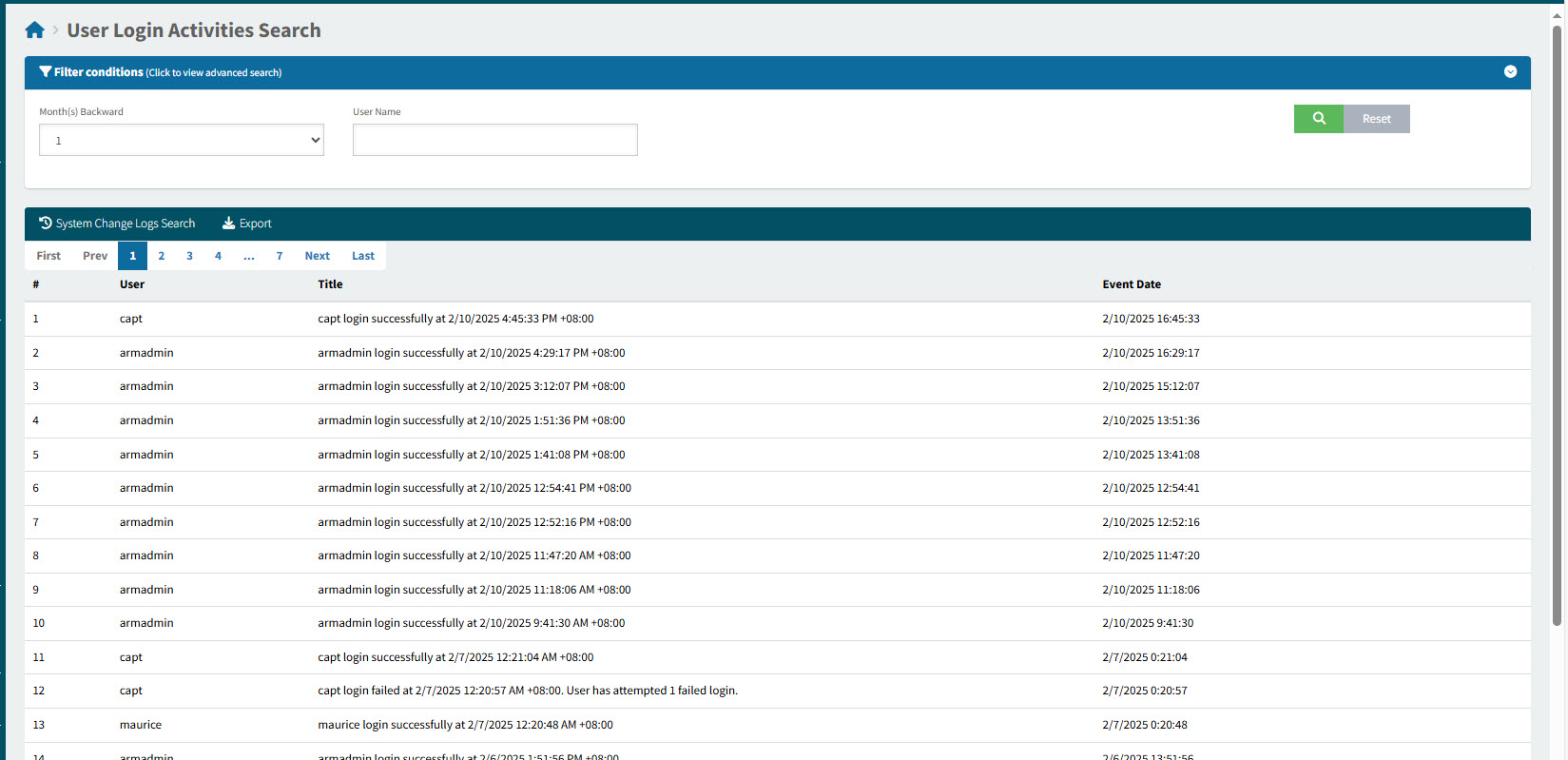 UserLoginActivitiesSearch