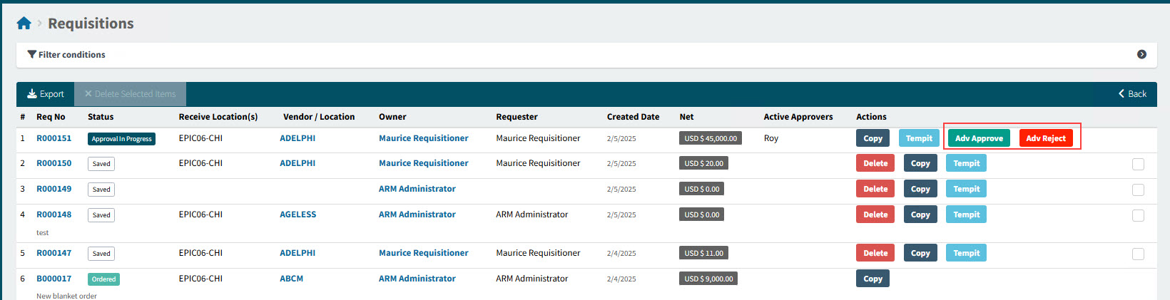 ViewFutureApprovalsInAllreq