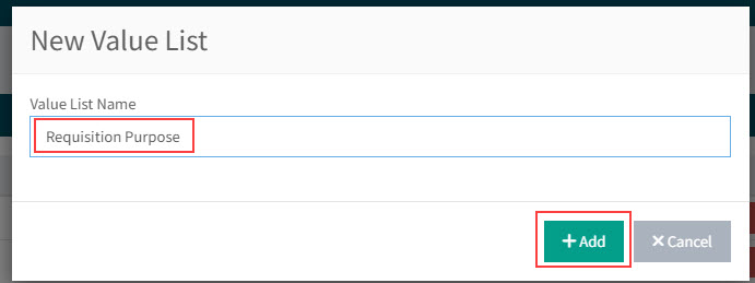 AddNewValueList