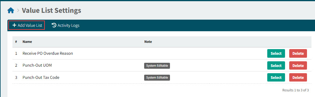 AddValueList