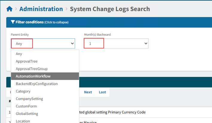 FilterChangeLogs