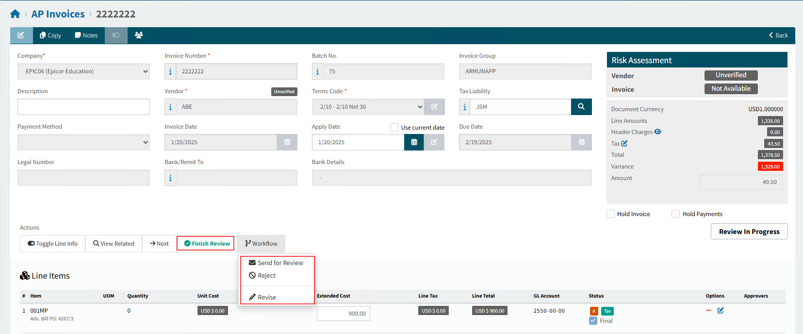 ReviewAPInvoice